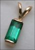 BLUE-GREEN TOURMALINE/14K GOLD PENDANT � (AFRICA) 